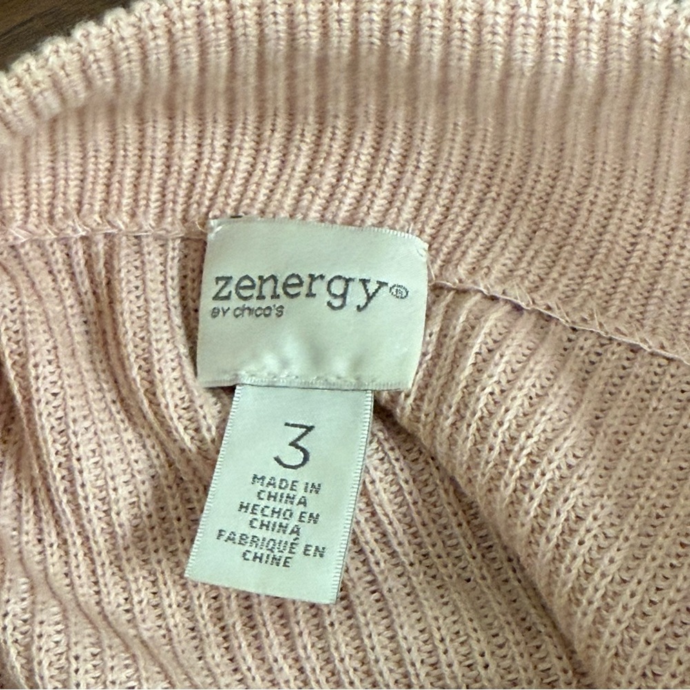 Zenergy by Chico’s Sweater 3 | Blush Pink Tunic Pullover w/ Grommet Detail - Picture 5 of 8